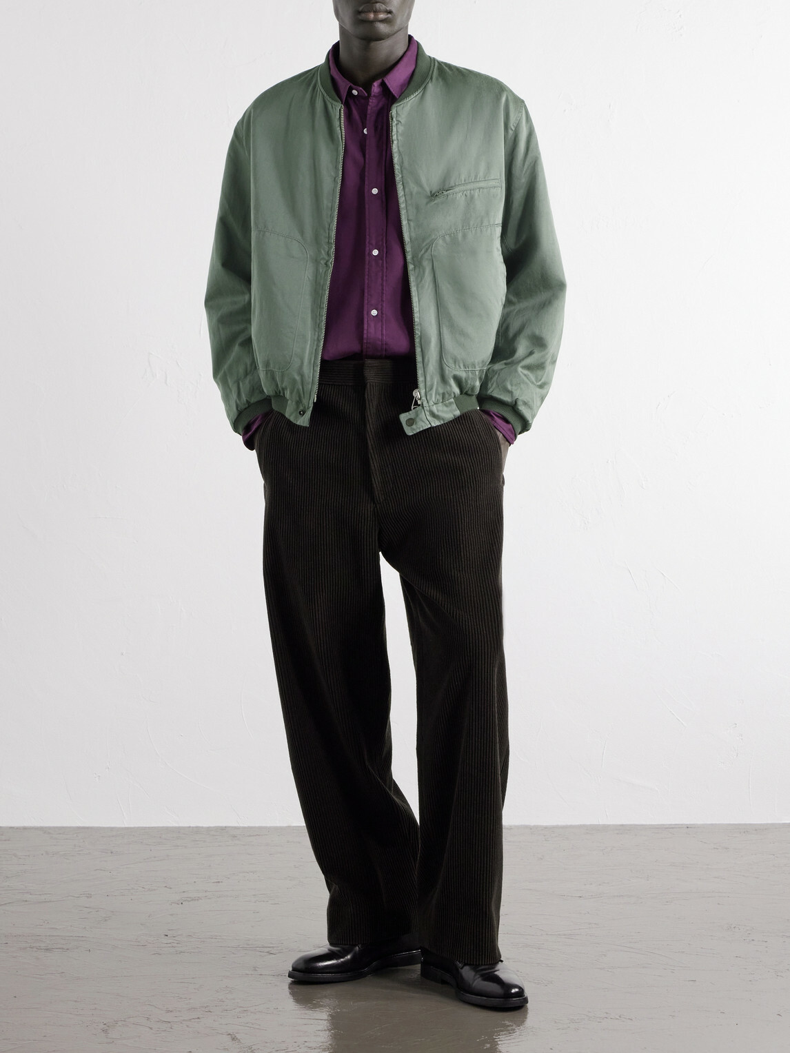 A.PRESSE - Silk and Cotton-Blend Bomber Jacket - Green