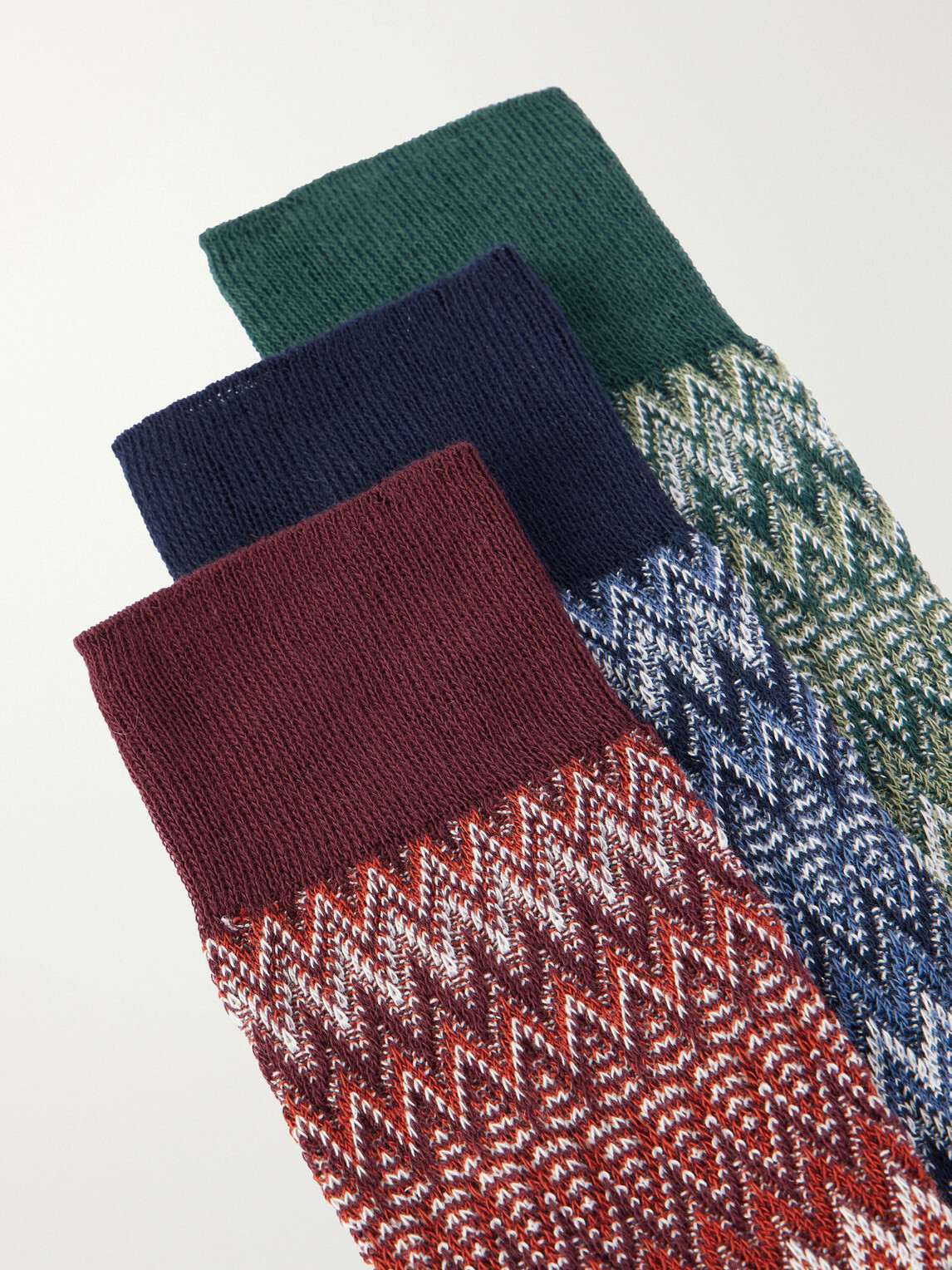 Missoni - Set of Three Crochet-Knit Cotton-Blend Socks - Multi