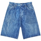 Balenciaga Men's Denim Look Technical Fabric Swim Shorts in Washed Blue