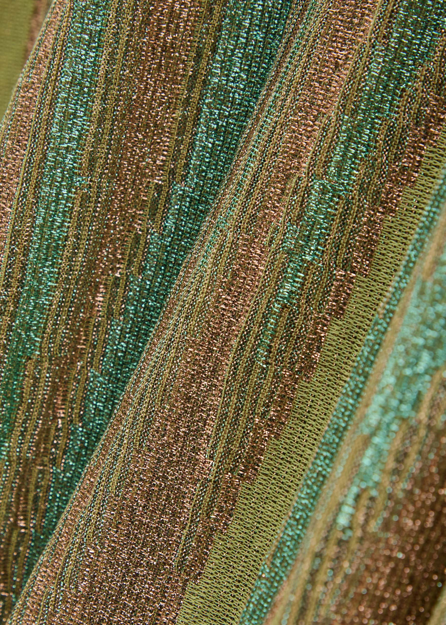 Forte_forte Lurex Metallic Fine-knit Maxi Dress Green