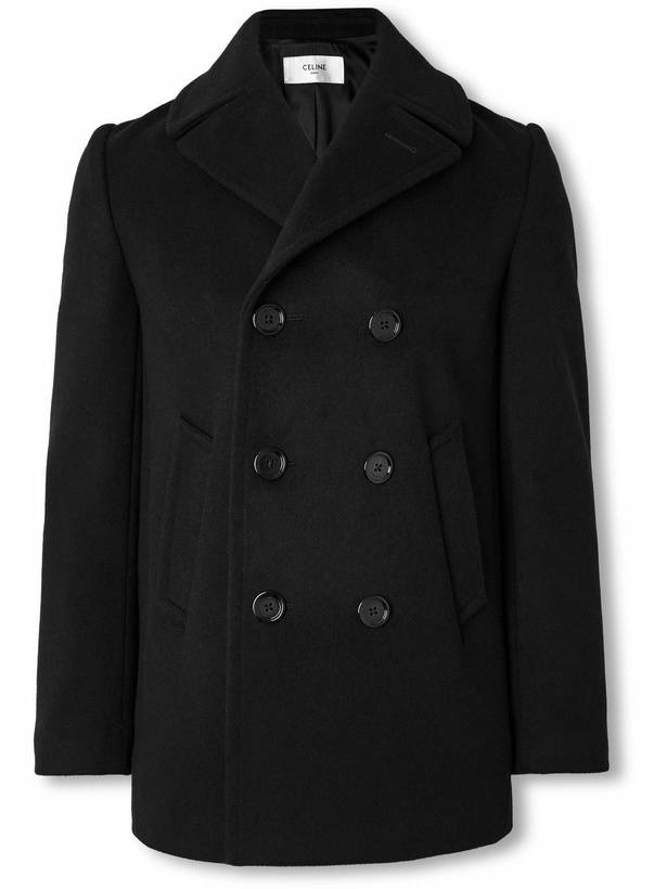 Photo: CELINE - Slim-Fit Double-Breasted Cashmere Coat - Black