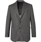 De Petrillo - Posillipo Grey Unstructured Houndstooth Virgin Wool and Cashmere-Blend Blazer - Black