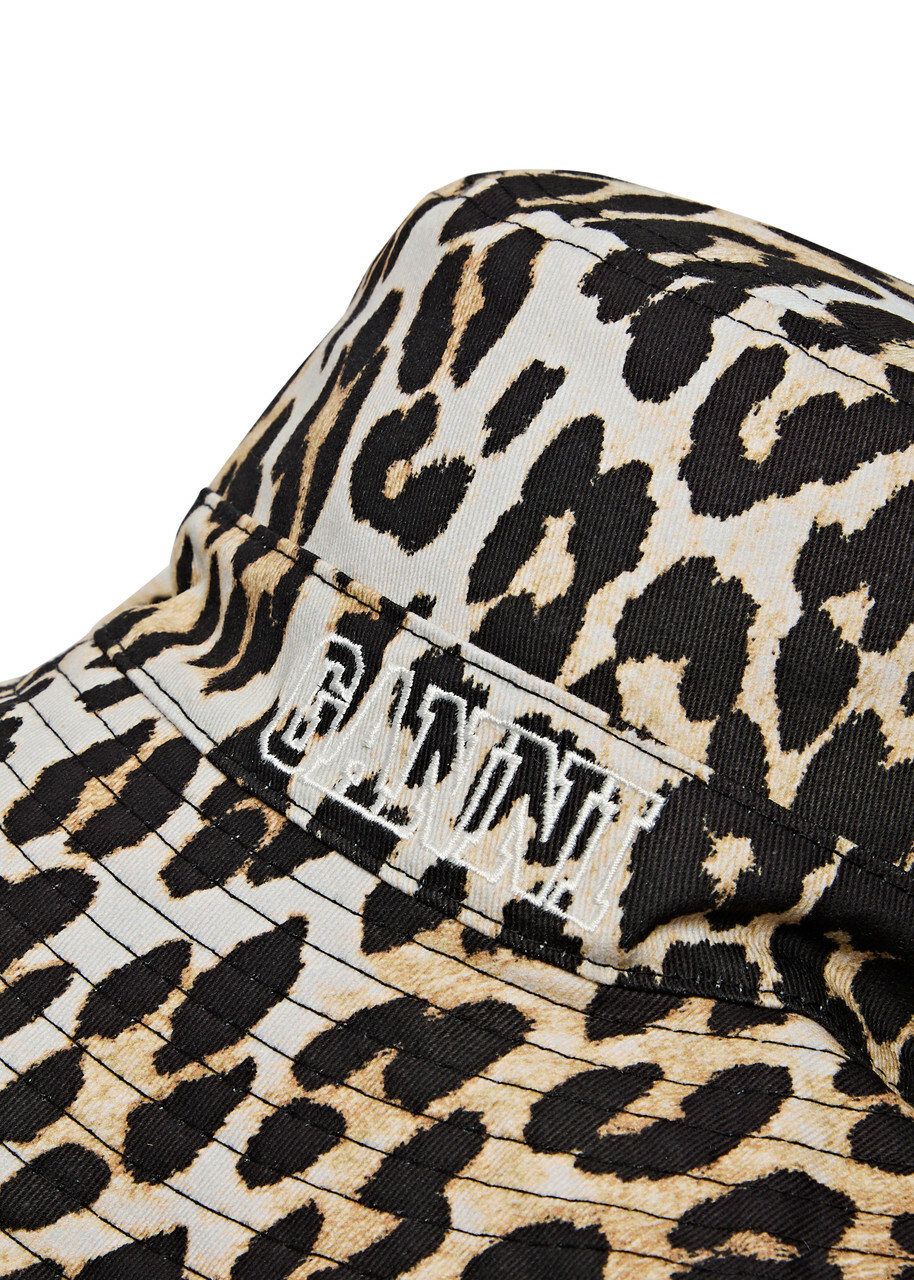 Ganni Leopard-print Cotton Bucket hat GANNI
