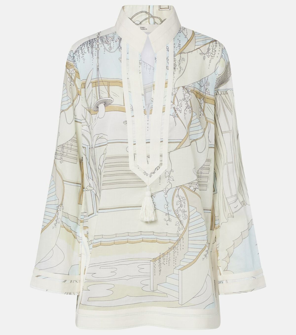Tory Burch Printed cotton voile tunic