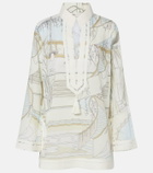 Tory Burch Printed cotton voile tunic