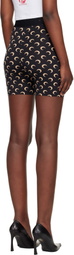 Marine Serre Black Recycled Moon Jersey Mini Shorts