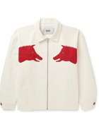 BODE - Boar Appliquéd Cotton-Canvas Jacket - White