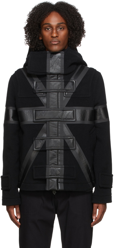 Photo: Burberry Black English Flag Wool Jacket