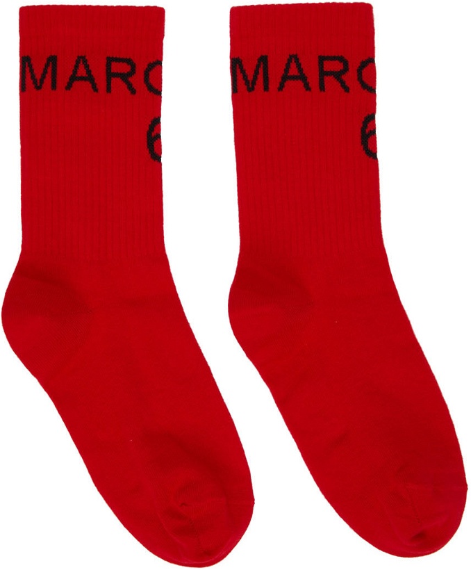 Photo: MM6 Maison Margiela Red Logo Socks