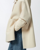 Pinko Short Cape Coat With Padded Puffer Beige