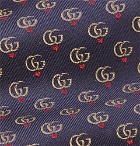 Gucci - 7.5cm Logo-Jacquard Silk-Twill Tie - Navy