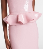 Rodarte Sequined peplum gown
