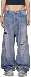 Balenciaga Blue Trompe L'Oeil Trousers