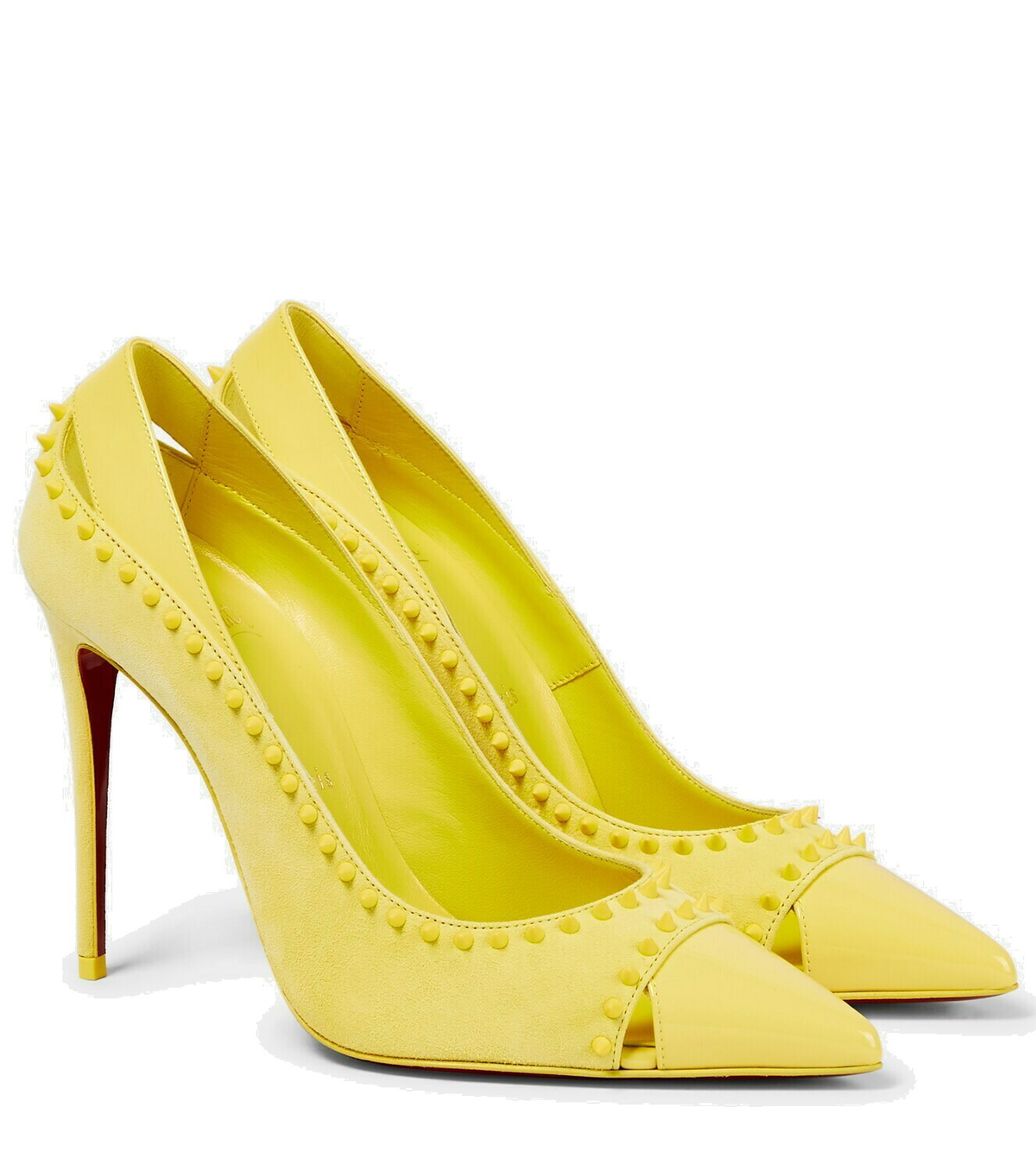 大人気★ Christian Louboutin DUVETTE SPIKES パンプス Christian Louboutin - Duvette Spikes 85mm in Leche