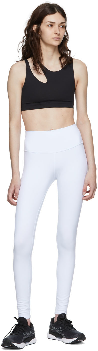 Alo White Nylon Sport Leggings Aloye