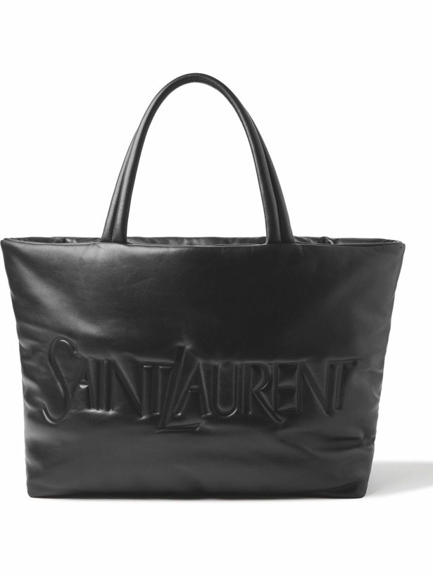 Photo: SAINT LAURENT - Logo-Debossed Padded Leather Tote Bag