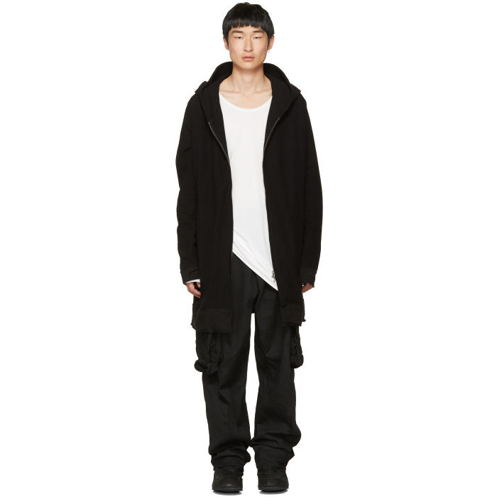 Julius Black Long Zip Hoodie Julius