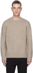 Theory Taupe Stanton Crewneck Sweater