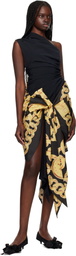 VAQUERA Black & Yellow Scarf Minidress