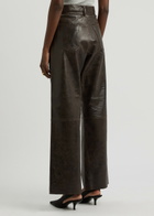 Day Birger ET Mikkelsen Elijah Belted Straight-leg Leather Trousers Brown