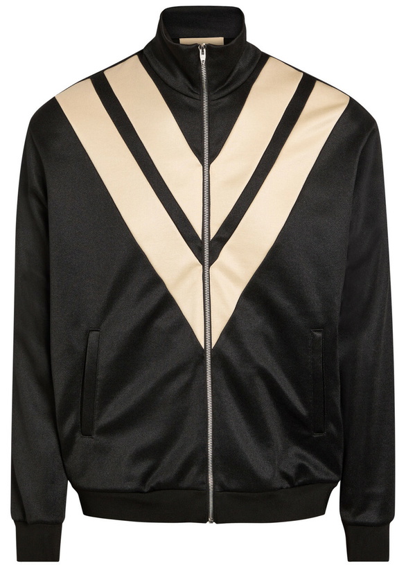 Photo: Valentino Garavani Panelled Jersey Track Jacket Black And White