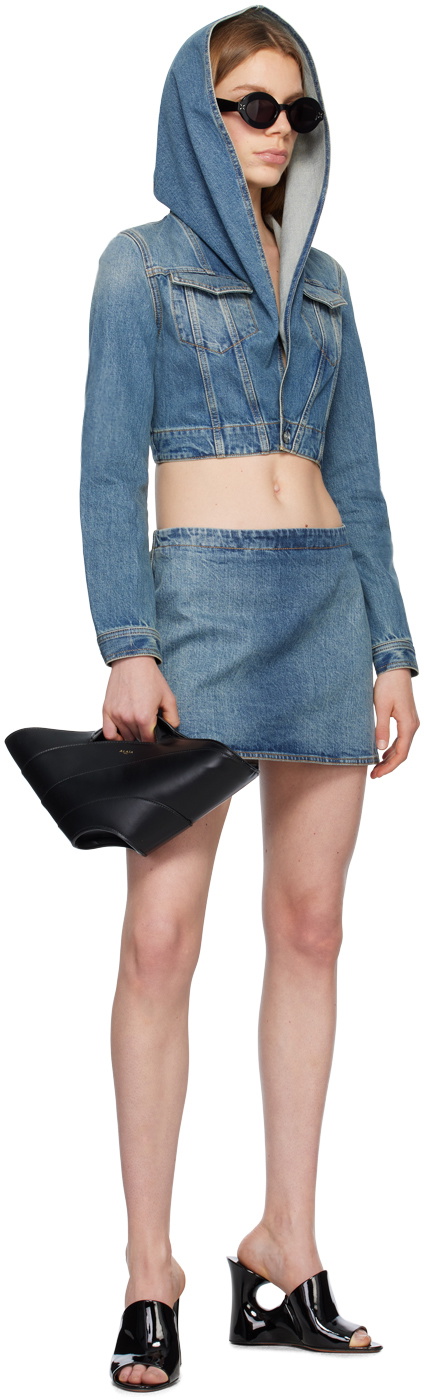 ALAÏA Blue Hooded Denim Jacket ALAÏA