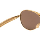 Bottega Veneta Eyewear Bottega Veneta BV1305S Sunglasses in Gold/Brown 