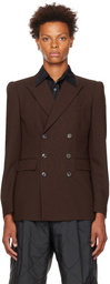 Dries Van Noten Burgundy High Shoulder Blazer