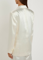 Giuliva Heritage The Anna Double-breasted Satin Blazer Ivory