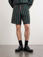 Dries Van Noten - Straight-Leg Striped Twill Drawstring Shorts - Green