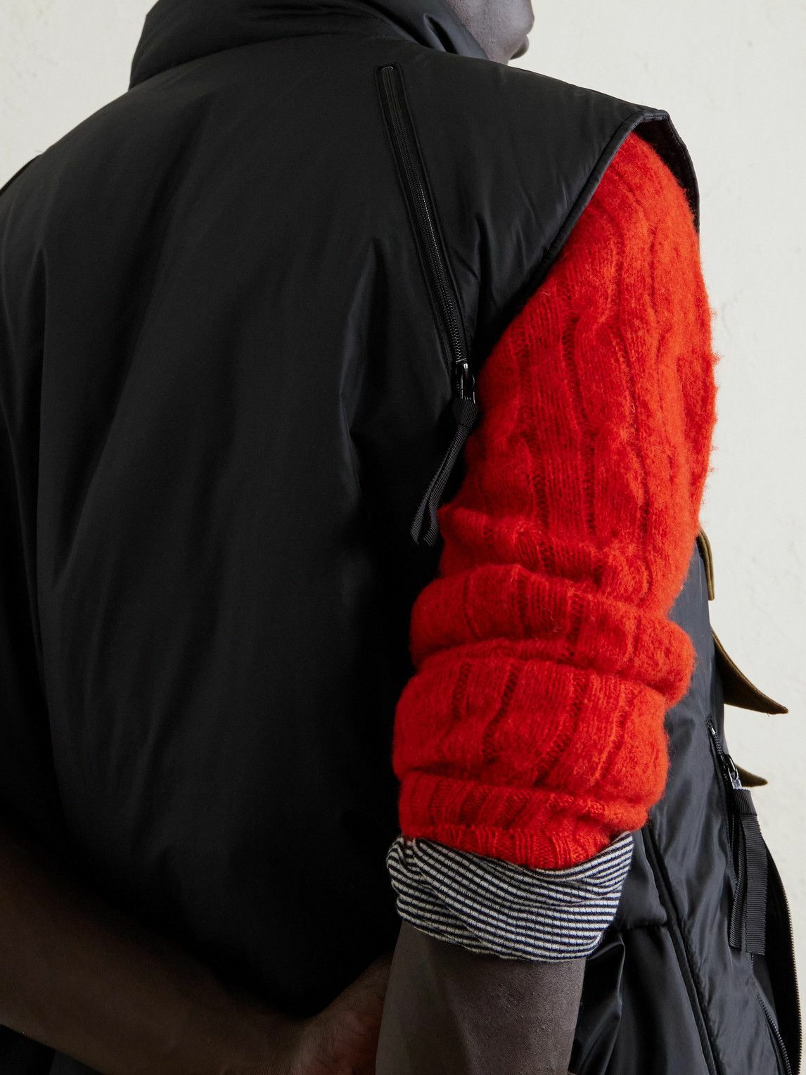 KAPITAL - Zepher Suede-Trimmed Shell Gilet - Black