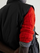 KAPITAL - Zepher Suede-Trimmed Shell Gilet - Black