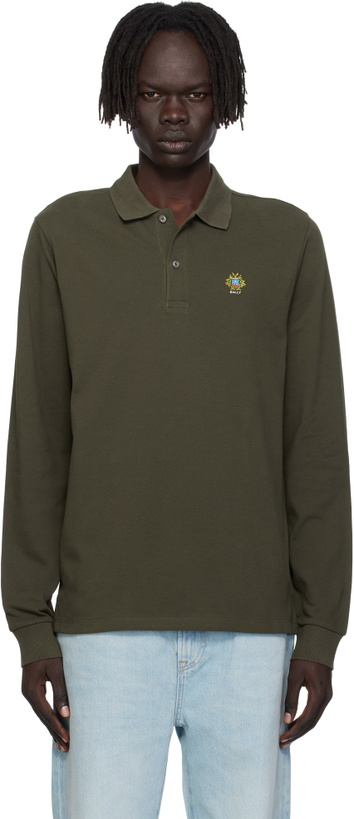 Photo: Bally Khaki Long Sleeve Crest Logo Polo