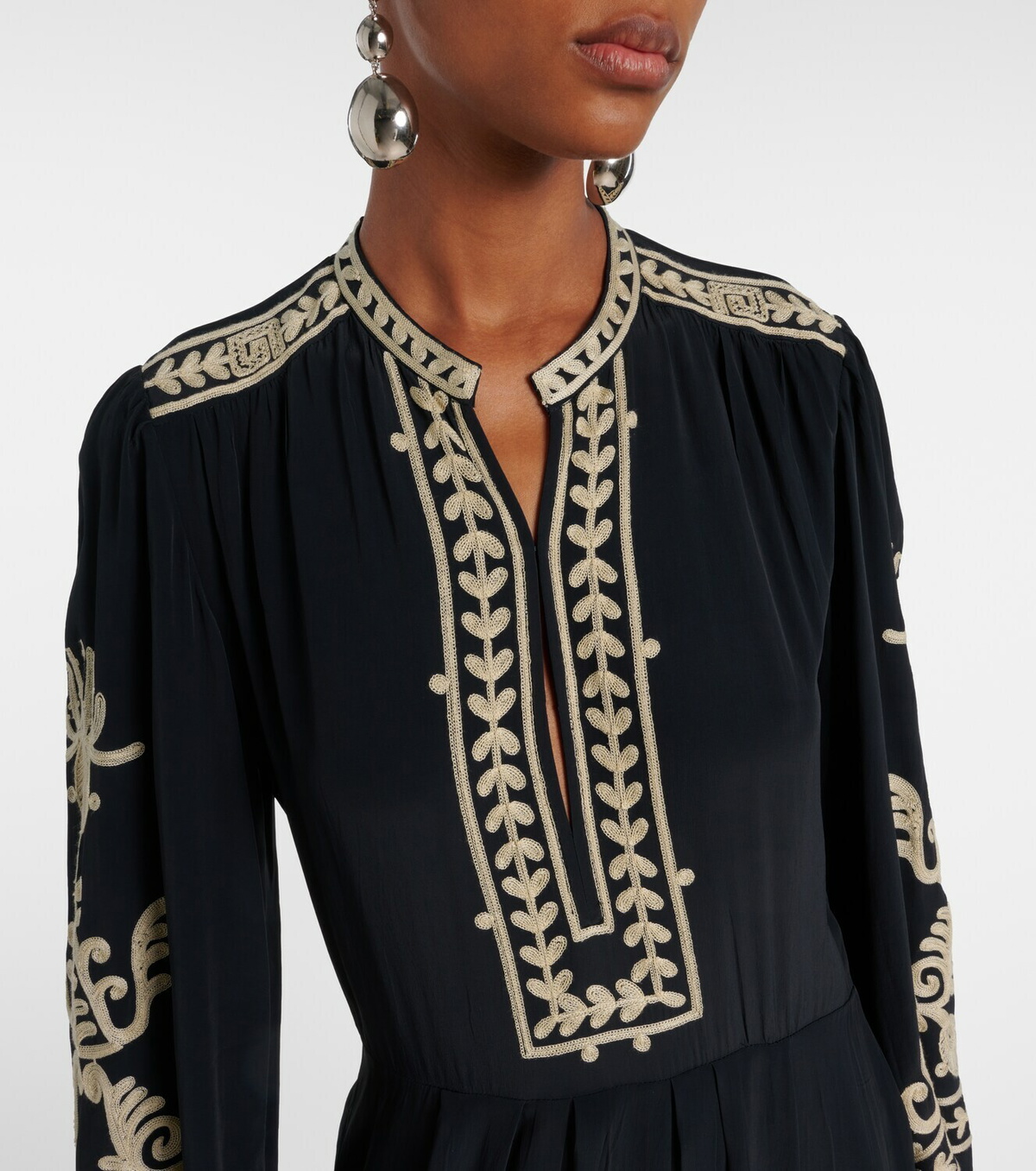 Marant Etoile Feliana embroidered crêpe maxi dress