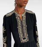 Marant Etoile Feliana embroidered crêpe maxi dress