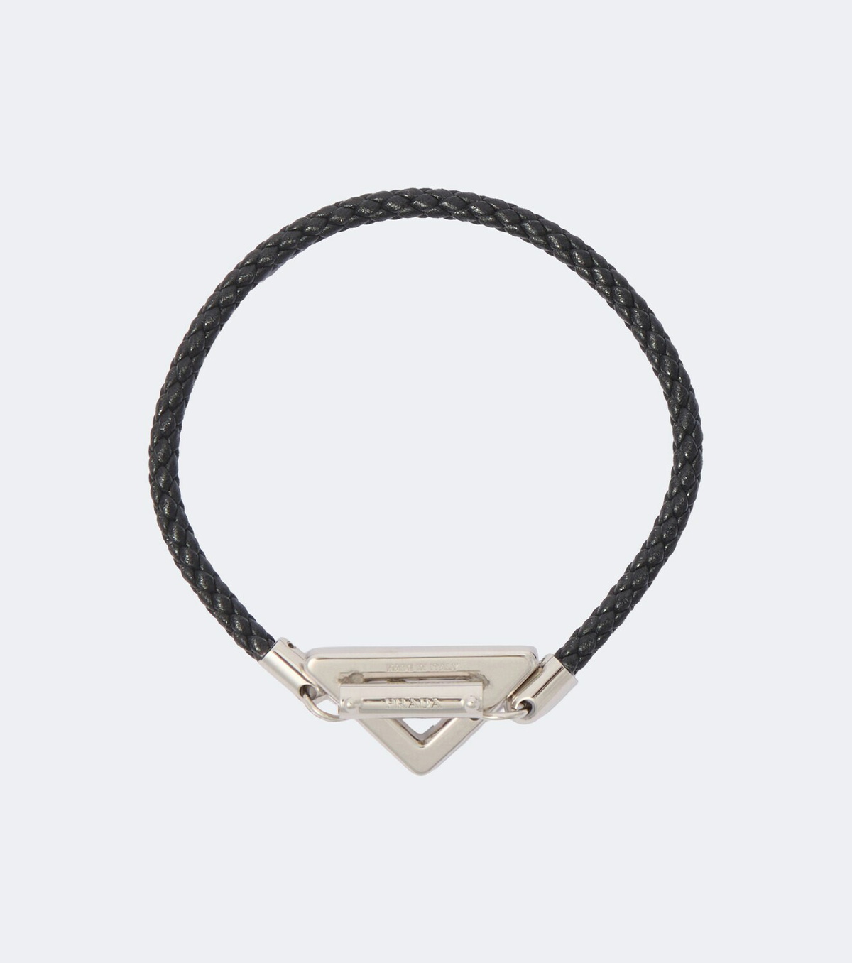 Prada Logo braided leather bracelet