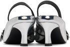 Justine Clenquet Silver Joan Slingback Heels