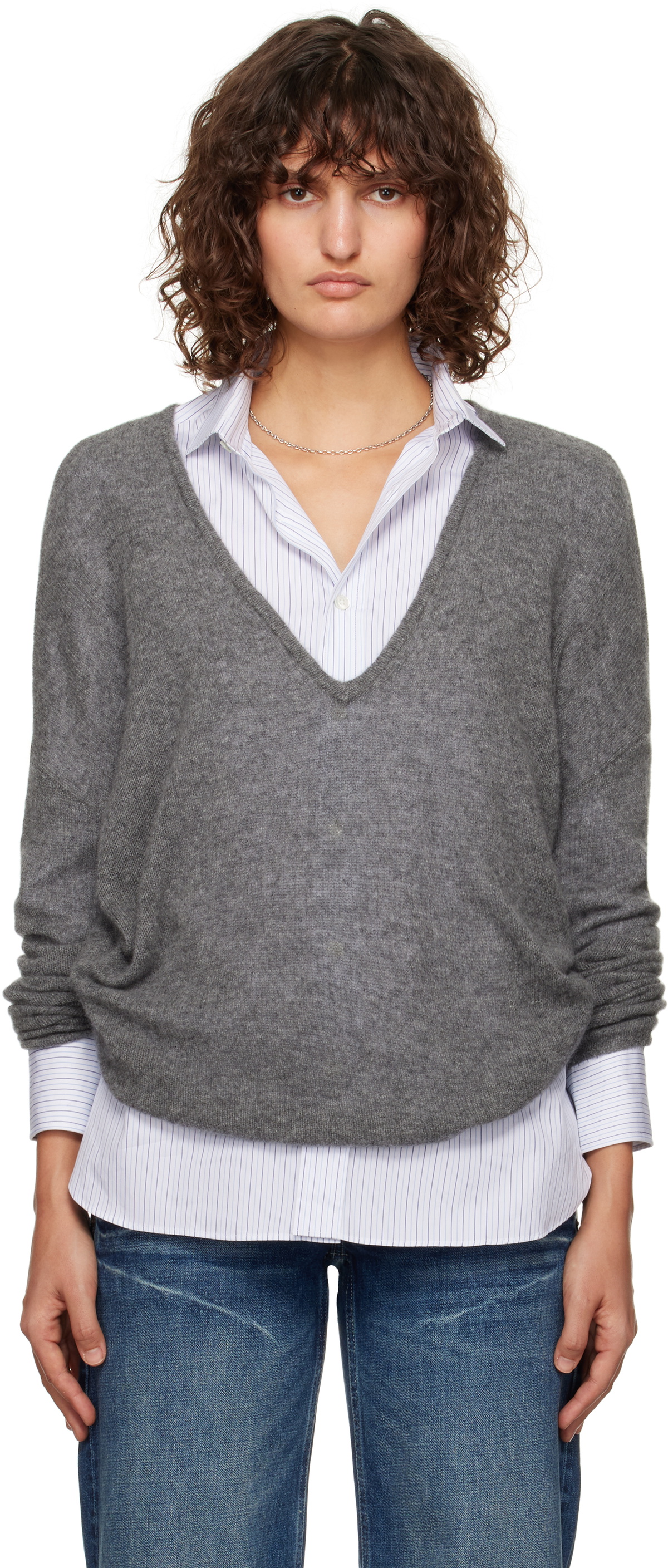 Fax Copy Express Gray Pullover Sweater Fax Copy Express