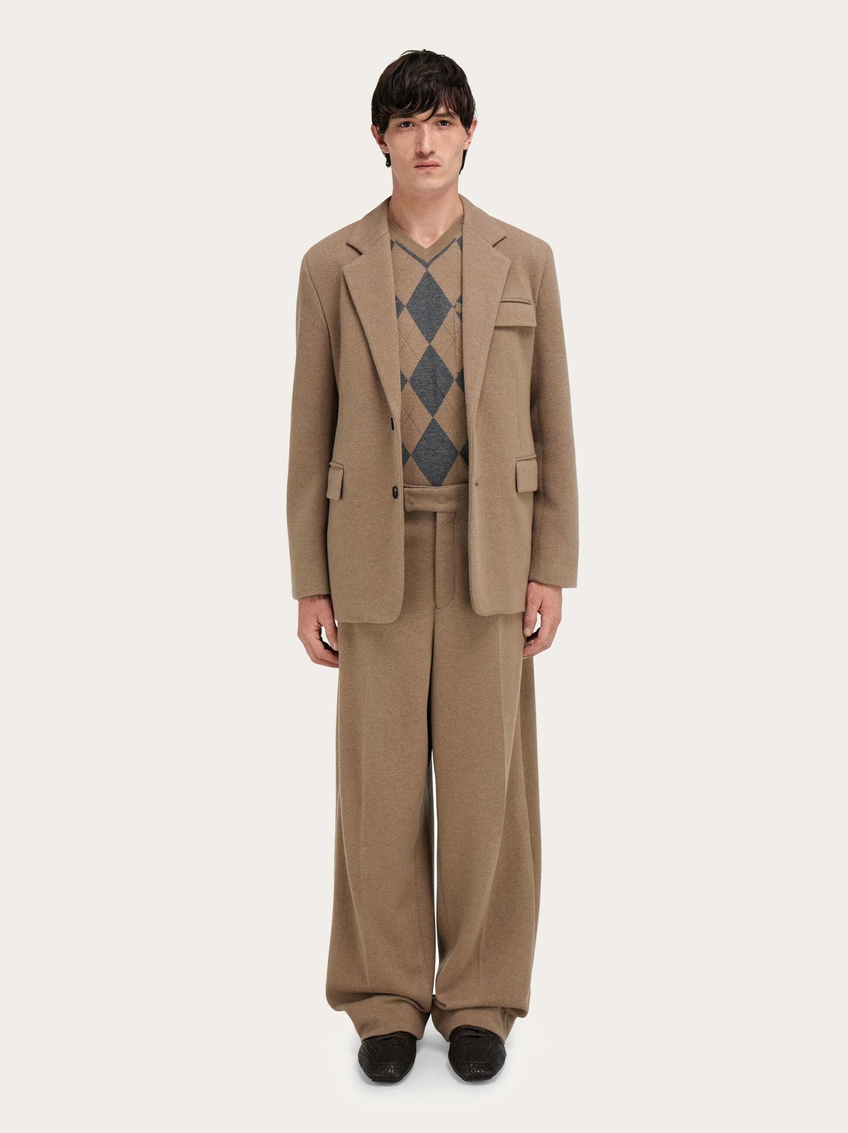 Ferragamo Mens Jersey interlock blazer in Beige