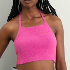 Adidas Women's Fluffy Knitted Halter Top in Semi Lucid Fuchsia