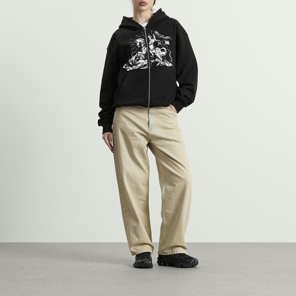 END. Soho Zip Hoodie in Black