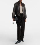 Yves Salomon Hooded leather blouson jacket
