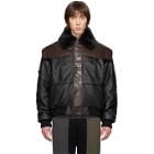 GR-Uniforma Brown Faux-Leather Bomber