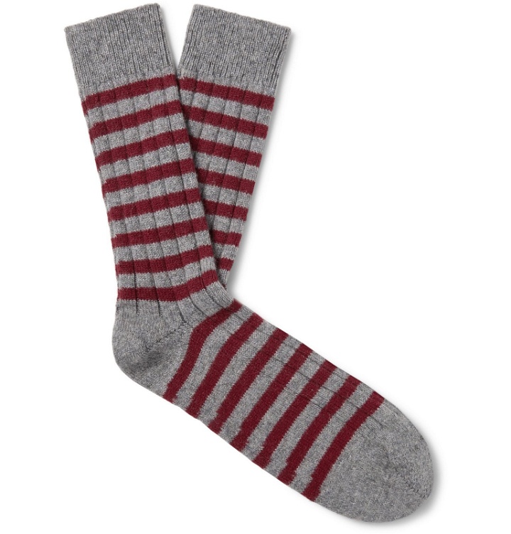 Photo: William Lockie - Ribbed Striped Cashmere-Blend Socks - Multi