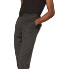 SSS World Corp Black Pin Stripe Bad Straight Trousers