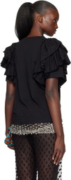 Dries Van Noten Black Ruffled T-shirt