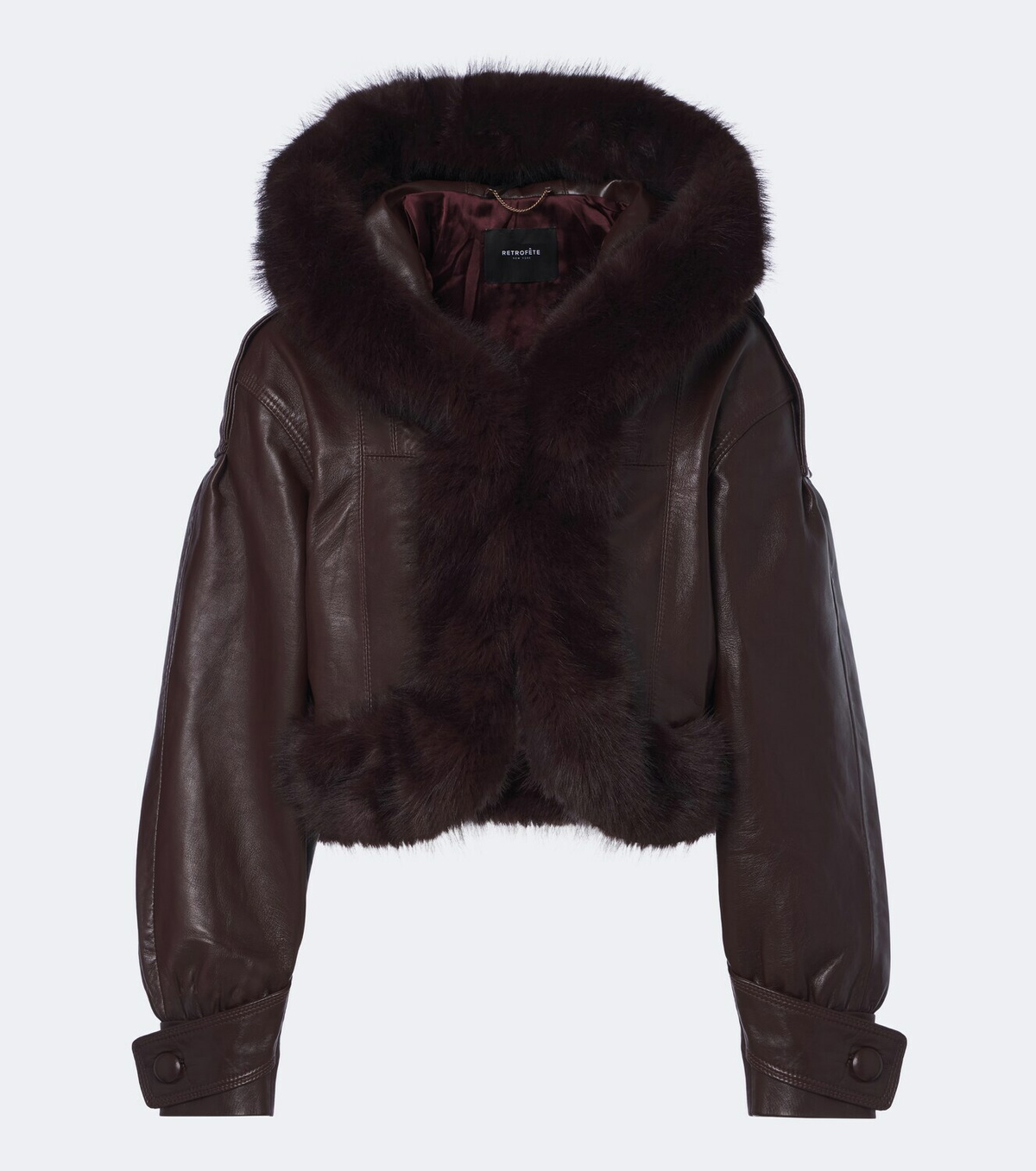 Retrofête Jia cropped leather jacket