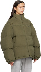 We11done Khaki Embroidered Down Jacket