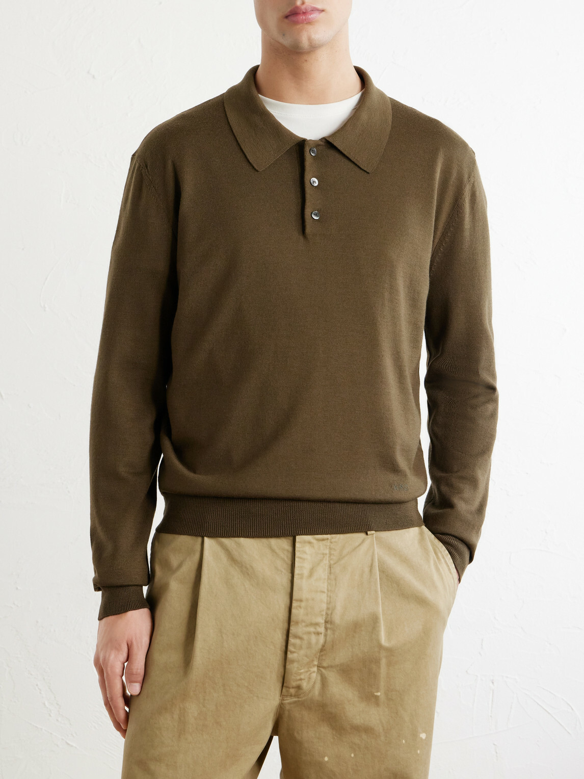 A.P.C. - Riou Virgin Wool Polo Shirt - Green
