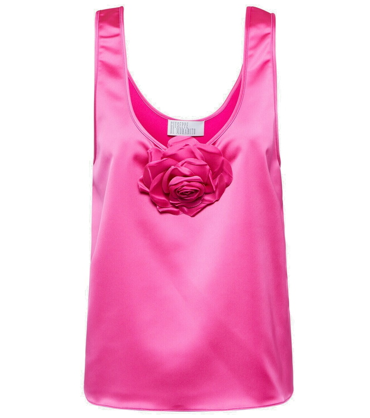 Photo: Giuseppe di Morabito Rose-appliqué satin top